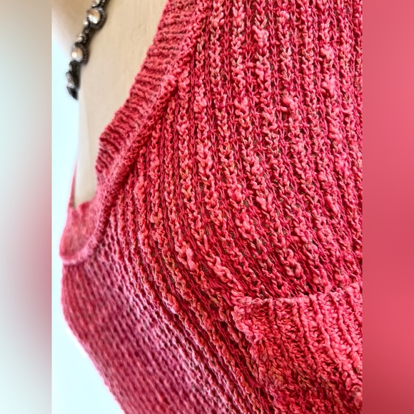 EUC M Free People Crochet Knit Sweater - Picture 7 of 9